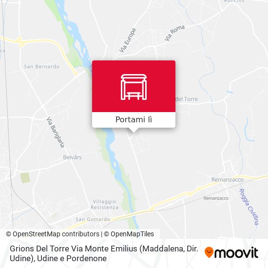 Mappa Grions Del Torre Via Monte Emilius (Maddalena, Dir. Udine)