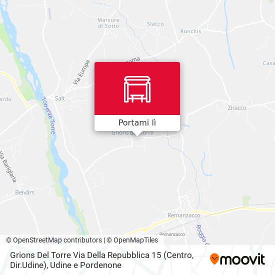 Mappa Grions Del Torre Via Della Repubblica 15 (Centro, Dir.Udine)