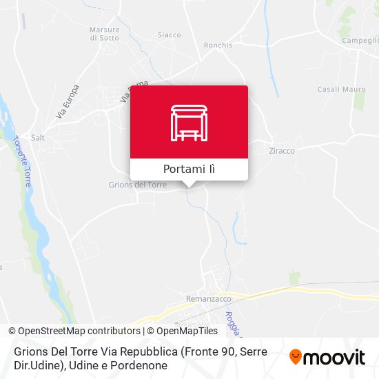 Mappa Grions Del Torre Via Repubblica (Fronte 90, Serre Dir.Udine)