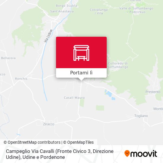 Mappa Campeglio Via Cavalli (Fronte Civico 3, Direzione Udine)