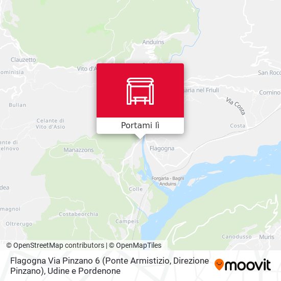 Mappa Flagogna Via Pinzano 6 (Ponte Armistizio, Direzione Pinzano)