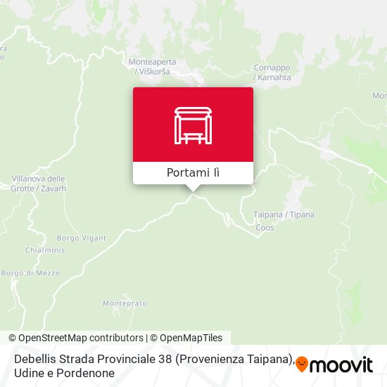 Mappa Debellis Strada Provinciale 38 (Provenienza Taipana)
