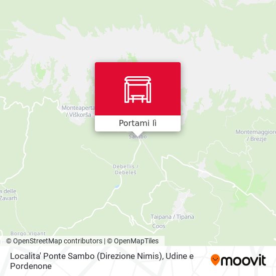 Mappa Localita' Ponte Sambo (Direzione Nimis)