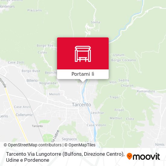 Mappa Tarcento Via Lungotorre (Bulfons, Direzione Centro)