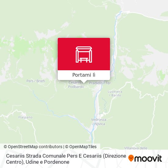 Mappa Cesariis Strada Comunale Pers E Cesariis (Direzione Centro)
