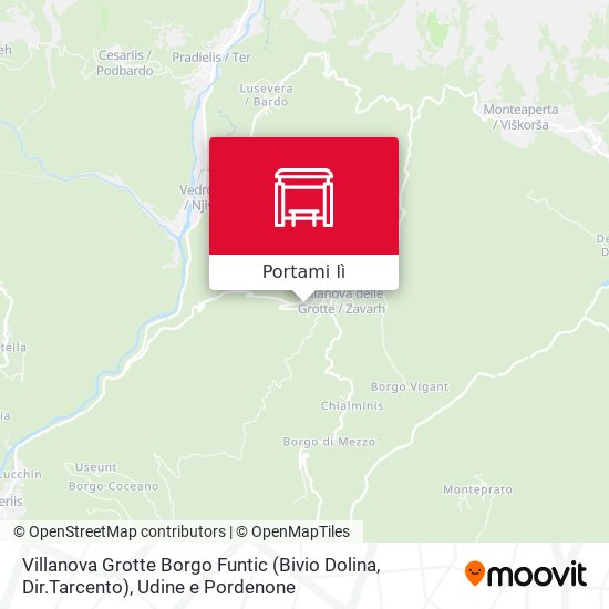 Mappa Villanova Grotte Borgo Funtic (Bivio Dolina, Dir.Tarcento)