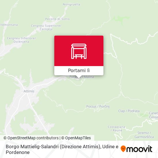 Mappa Borgo Mattielig-Salandri (Direzione Attimis)