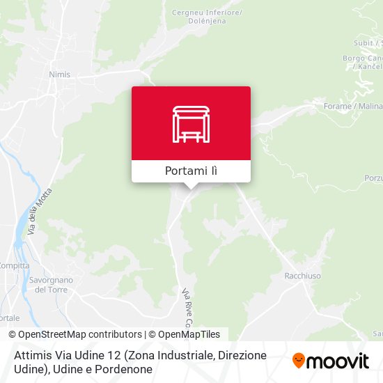Mappa Attimis Via Udine 12 (Zona Industriale, Direzione Udine)