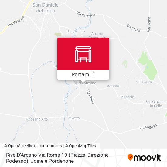 Mappa Rive D'Arcano Via Roma 19 (Piazza, Direzione Rodeano)