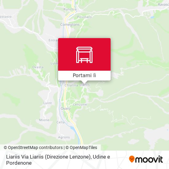 Mappa Liariis Via Liariis (Direzione Lenzone)