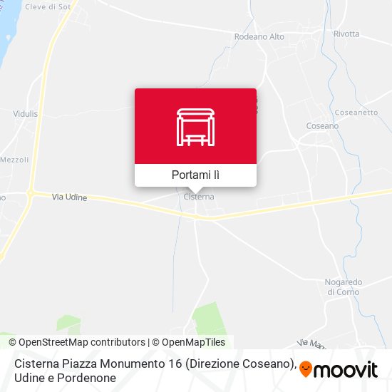 Mappa Cisterna Piazza Monumento 16 (Direzione Coseano)