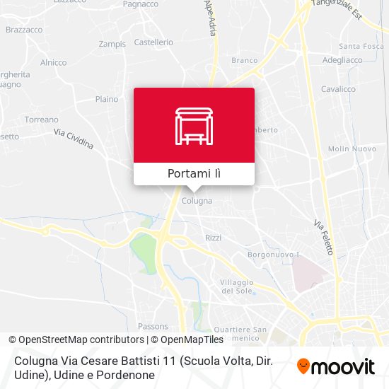 Mappa Colugna Via Cesare Battisti 11 (Scuola Volta, Dir. Udine)
