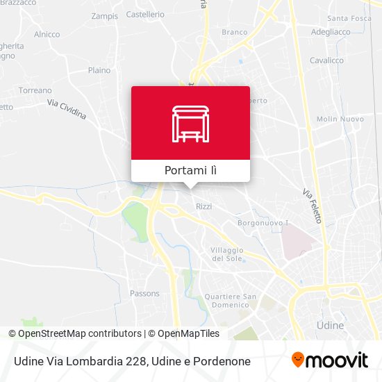 Mappa Udine Via Lombardia 228