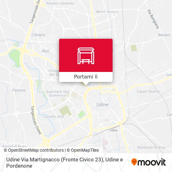 Mappa Udine Via Martignacco (Fronte Civico 23)