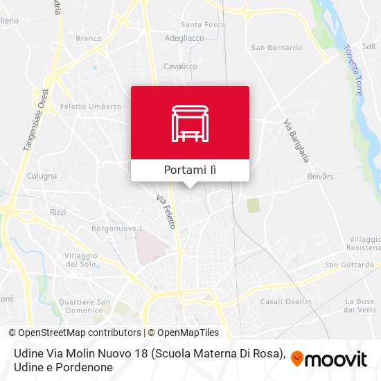 Mappa Udine Via Molin Nuovo 18 (Scuola Materna Di Rosa)