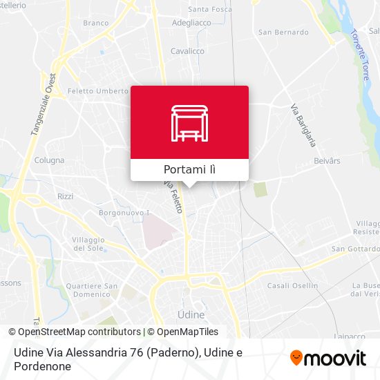 Mappa Udine Via Alessandria 76 (Paderno)