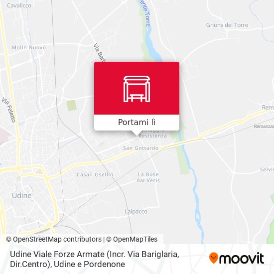 Mappa Udine Viale Forze Armate (Incr. Via Bariglaria, Dir.Centro)