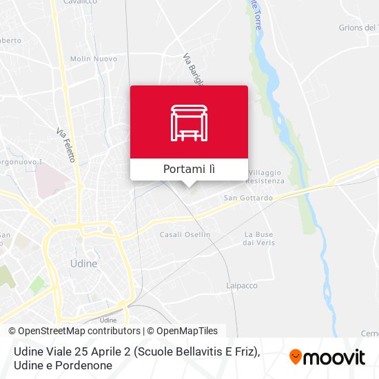 Mappa Udine Viale 25 Aprile 2 (Scuole Bellavitis E Friz)