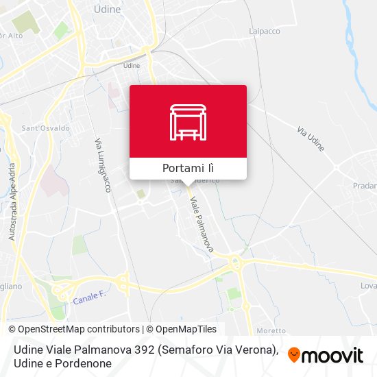 Mappa Udine Viale Palmanova 392 (Semaforo Via Verona)
