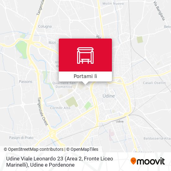 Mappa Udine Viale Leonardo 23 (Area 2, Fronte Liceo Marinelli)