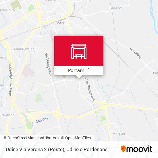 Mappa Udine Via Verona 2 (Poste)