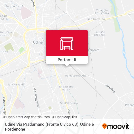 Mappa Udine Via Pradamano (Fronte Civico 63)
