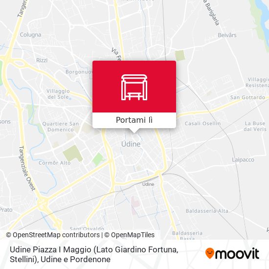 Mappa Udine Piazza I Maggio (Lato Giardino Fortuna, Stellini)