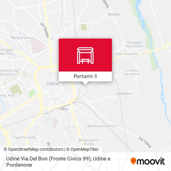Mappa Udine Via Del Bon (Fronte Civico 99)