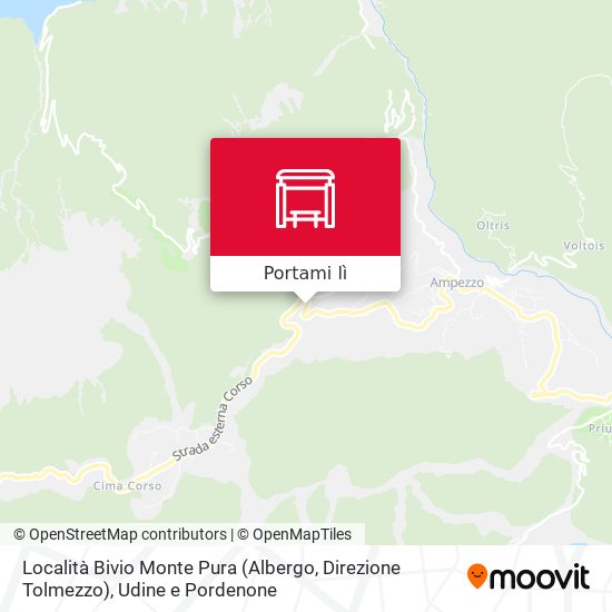 Mappa Località Bivio Monte Pura (Albergo, Direzione Tolmezzo)
