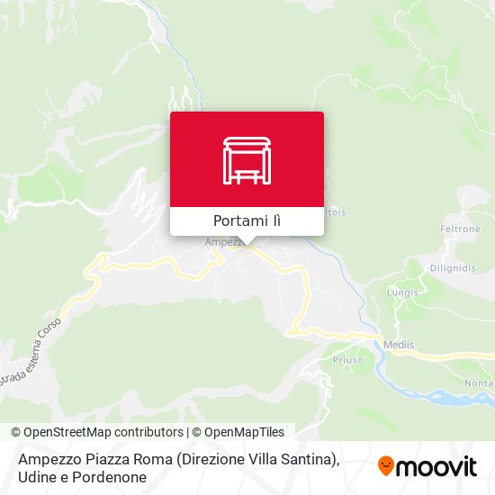 Mappa Ampezzo Piazza Roma (Direzione Villa Santina)