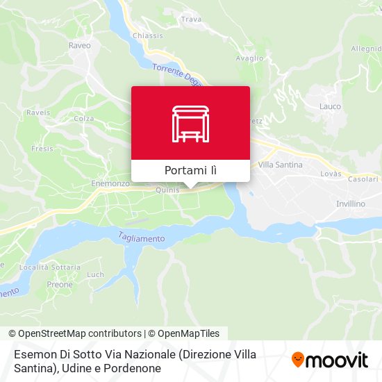 Mappa Esemon Di Sotto Via Nazionale (Direzione Villa Santina)