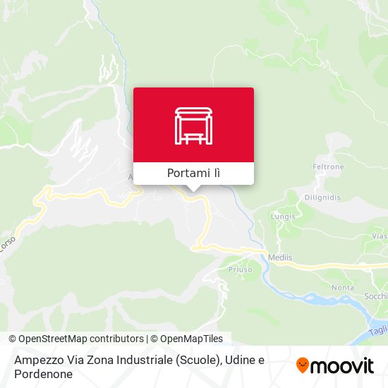 Mappa Ampezzo Via Zona Industriale (Scuole)