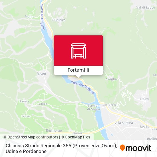 Mappa Chiassis Strada Regionale 355 (Provenienza Ovaro)