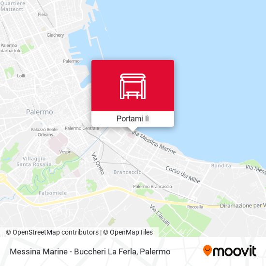 Mappa Messina Marine - Buccheri La Ferla