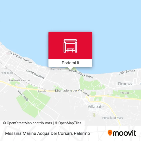 Mappa Messina Marine Acqua Dei Corsari