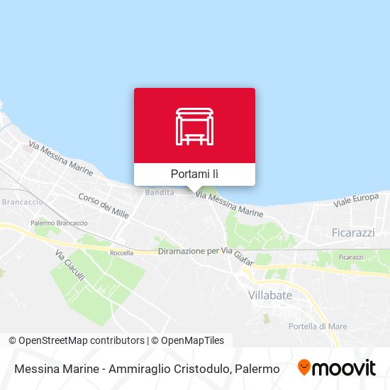 Mappa Messina Marine - Ammiraglio Cristodulo