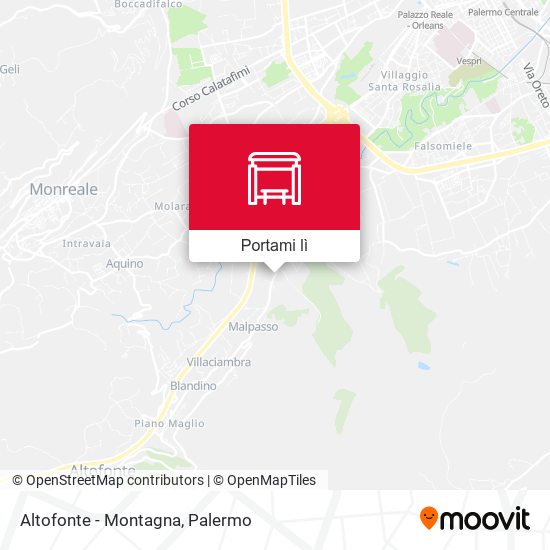 Mappa Altofonte - Montagna