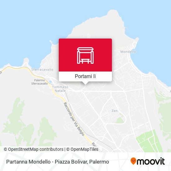 Mappa Partanna Mondello - Piazza Bolivar