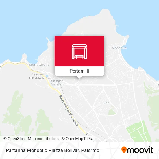 Mappa Partanna Mondello Piazza Bolivar