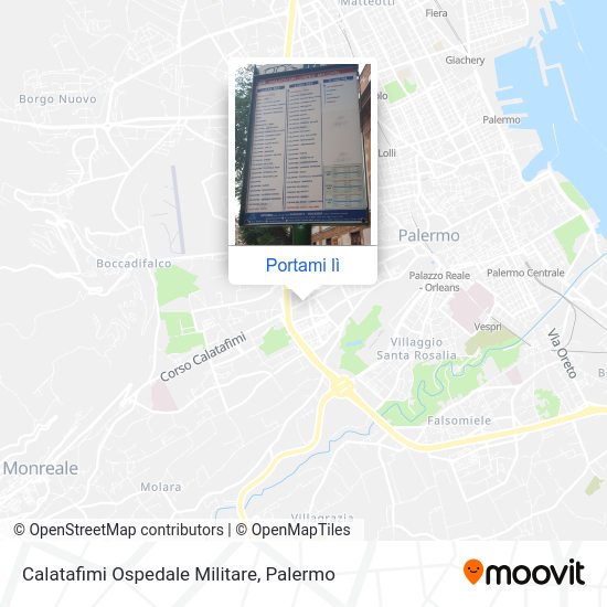 Mappa Calatafimi Ospedale Militare