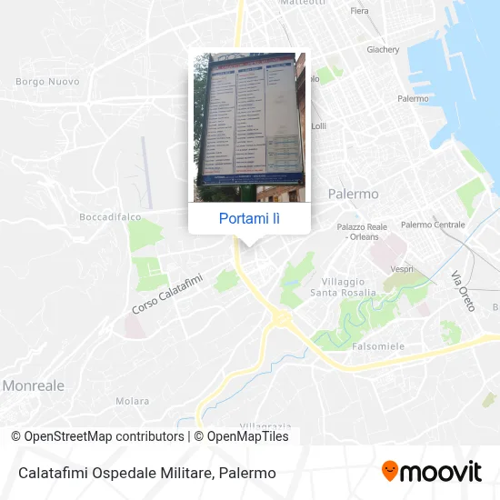 Mappa Calatafimi Ospedale Militare