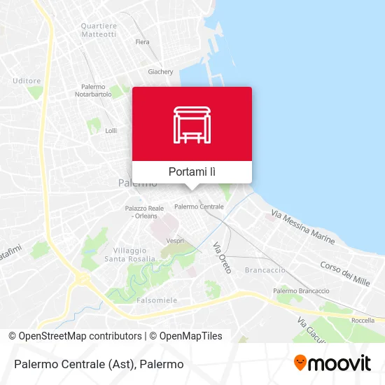 Mappa Palermo Centrale (Ast)