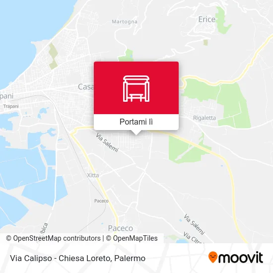 Mappa Via Calipso - Chiesa Loreto