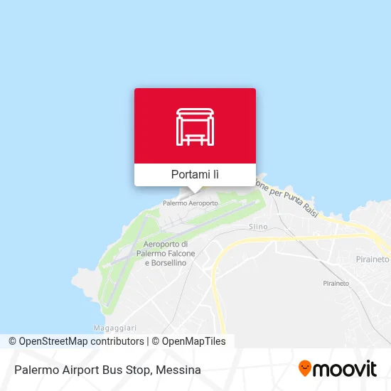 Mappa Palermo Airport Bus Stop
