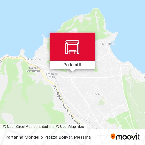 Mappa Partanna Mondello Piazza Bolivar