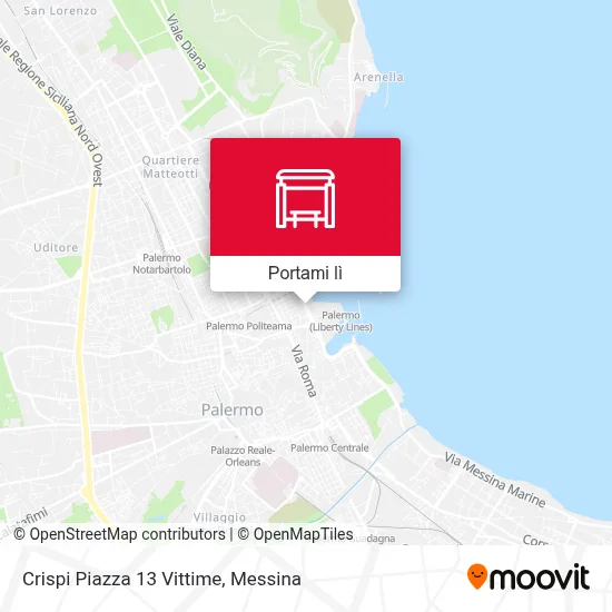 Mappa Crispi Piazza 13 Vittime
