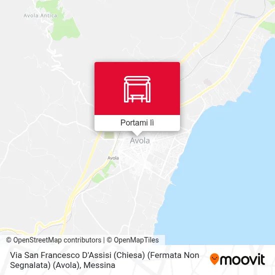 Mappa Via San Francesco D'Assisi (Chiesa) (Fermata Non Segnalata) (Avola)