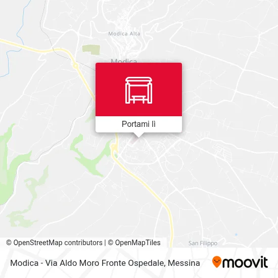 Mappa Modica - Via Aldo Moro Fronte Ospedale