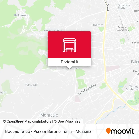 Mappa Boccadifalco - Piazza Barone Turrisi