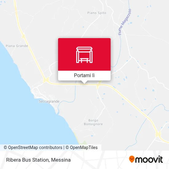 Mappa Ribera Bus Station